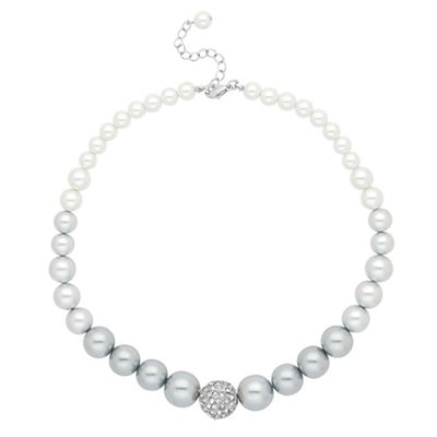 Grey ombre tonal pearl graduated pearl necklace